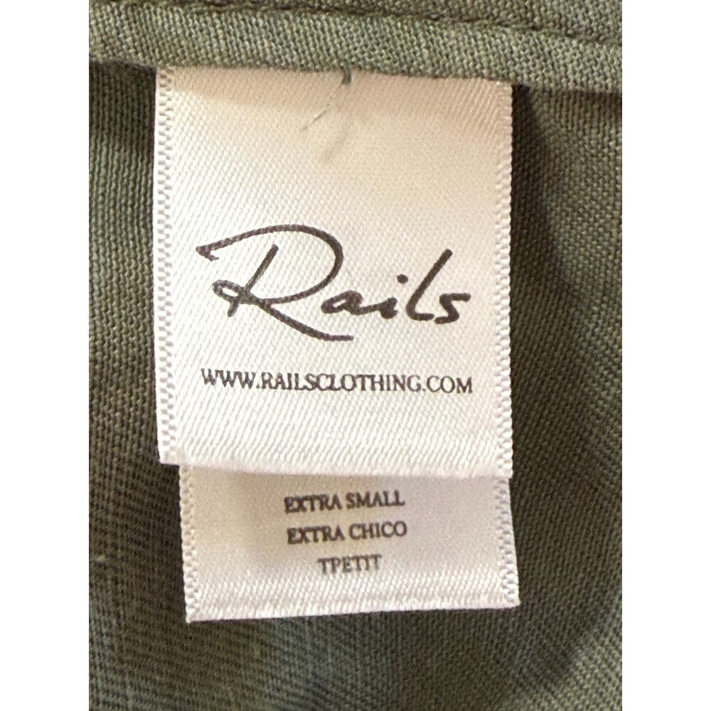 Rails Collins Sage Green Utility Linen Blend Long Sleeves Fall Jacket Size XS - Picture 8 of 10